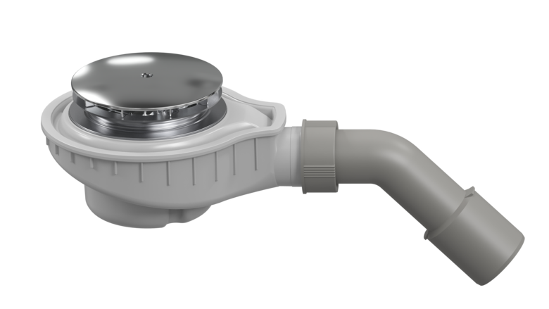 Sifons KA 300, horizontāls, ar matu ķērāju, hromēts nosegvāciņš model: 4211, dušas paliktņiem CALIMA