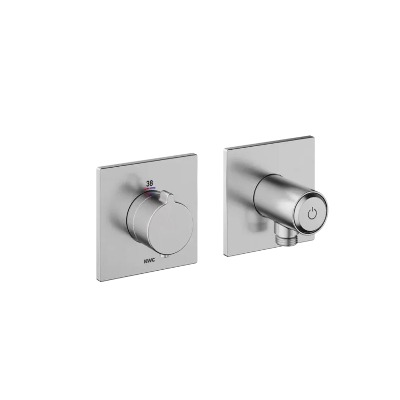 KWC Home Homebox 2-daļīga iebūvētā dušas termostata dekoratīvā daļa, nerūsējošais tērauds (21.004.853.177)