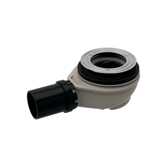 2000103391/ECMPX018 Dušas paliktņa notekcaurule 90 mm, plastmasa, sifona augstums 50 mm, ieskaitot ieplūdes cauruli un sifonu.