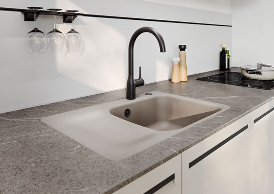 JUNA 75 F Virtuves izlietne 726x486mm ar bļodu labajā pusē