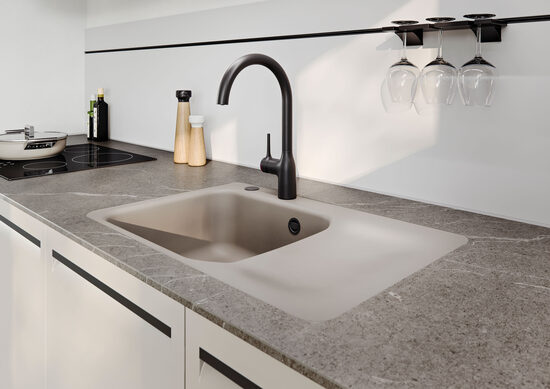 JUNA 75 F Virtuves izlietne 726x486mm ar bļodu kreisajā pusē