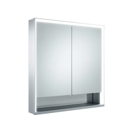 Spoguļskapis Royal Lumos 700/800/900/1000/1050 x h735 mm piestiprināms pie sienas, 2-vērtnes ar spoguļa apsildi, īsas durvis