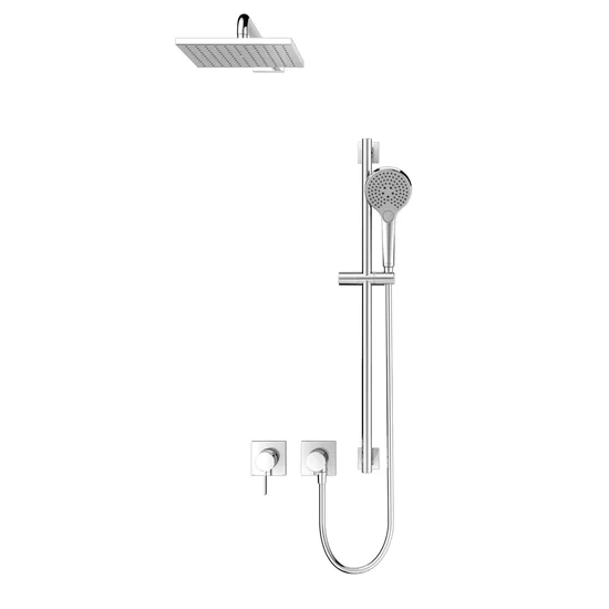 Keuco IXMO Dušas komplekts Nr. 6 ar viensviras maisītāju 2 funkcijas, kvadrāt veida rozetes, hroms
