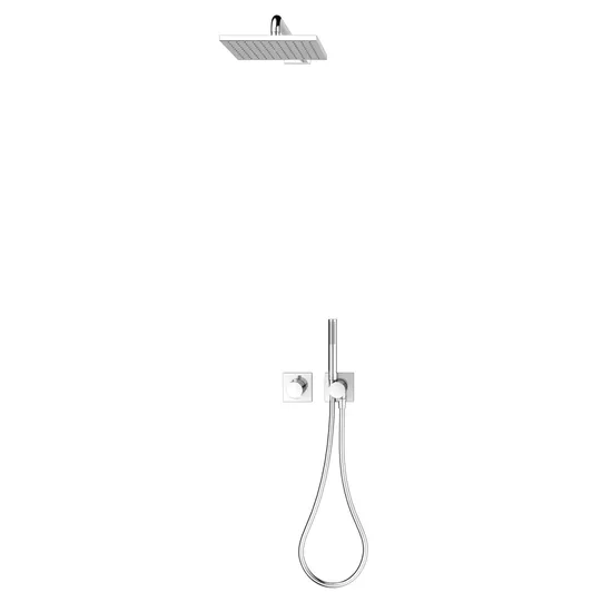Keuco IXMO Dušas komplekts Nr. 8 ar termostata ūdens maisītāju 2 funkcijas, kvadrāt veida rozetes