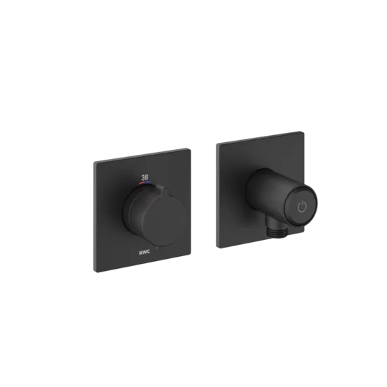 KWC Home Homebox 2-daļīga iebūvētā dušas termostata dekoratīvā daļa, melns matēts (21.004.853.176)