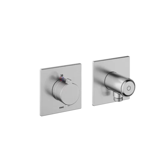 KWC Home Homebox 2-daļīga iebūvētā dušas termostata dekoratīvā daļa, nerūsējošais tērauds (21.004.853.177)