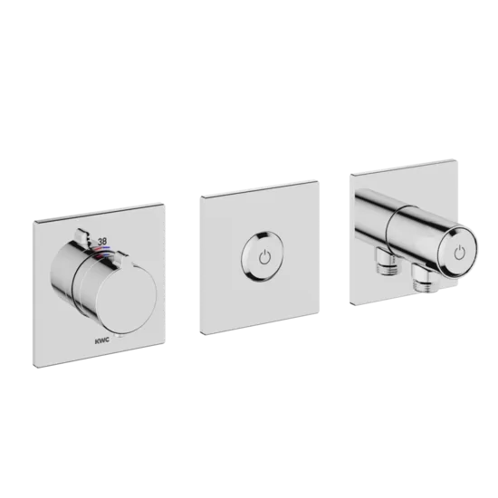KWC HOME Homebox 3-daļīga iebūvētā dušas/vannas termostata dekoratīvā daļa, hroms (20.004.853.000 125300)