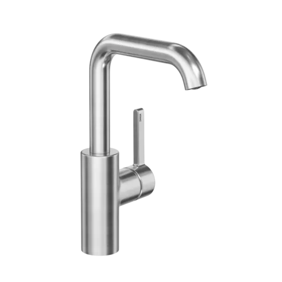 KWC Home BEVO basin swivel A160 SB 177 Push brushed steel (12.421.652.177FL)