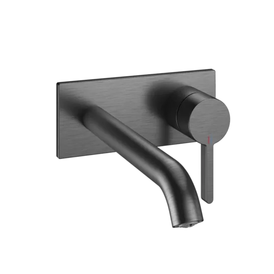 KWC HOME BEVO dekoratīvā daļa izlietnes ūdens maisītājam no sienas A225, brushed graphite (11.422.034.179 / 3600013257)