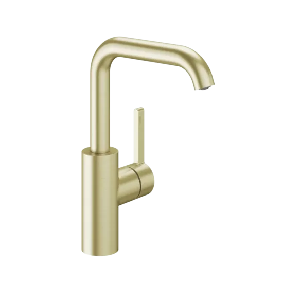 KWC HOME BEVO izlietnes ūdens maisītājs ar sānu rokturi bez izplūdes A160 brushed gold (12.421.142.175FL / 3600013422)