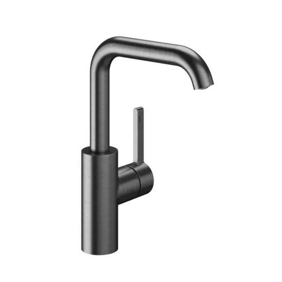 KWC HOME BEVO izlietnes ūdens maisītājs ar sānu rokturi bez izplūdes A160 brushed graphite (12.421.142.179FL / 3600013425)