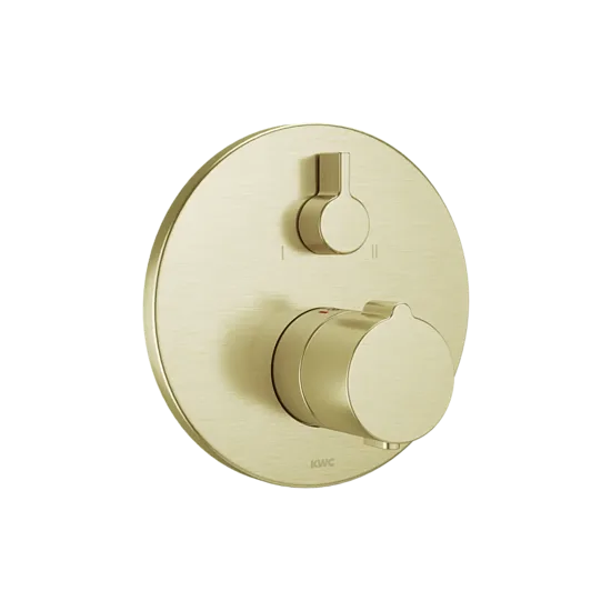 KWC HOME iebūvētā vannas / dušas termostata ūdens maisītāja virsapmetuma daļa, 2-izejas, 19 l/min (3 bar), brushed gold (20.004.802.175 / 3600013454)