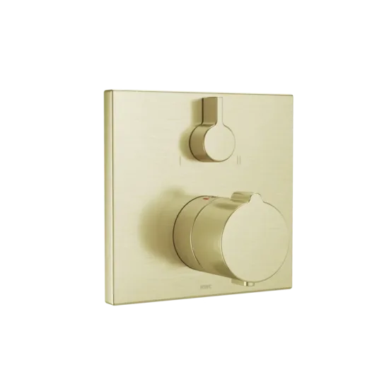 KWC HOME iebūvētā vannas / dušas termostata ūdens maisītāja virsapmetuma daļa, 2-izejas,  19 l/min (3 bar), brushed gold (20.004.801.175 / 3600013480)