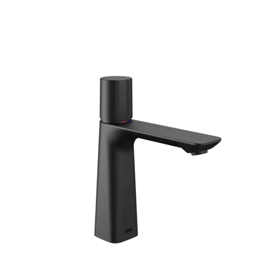 KWC HOME ORA izlietnes ūdens maisītājs A140, ar izplūdi, matt black (12.498.642.176FL / 3600016942)