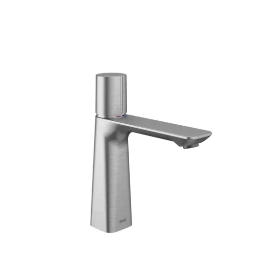 KWC HOME ORA izlietnes ūdens maisītājs A140, ar izplūdi, brushed steel (12.498.642.177FL / 3600016943)
