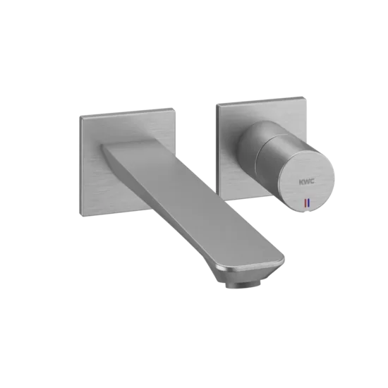 KWC HOME ORA dekoratīvā daļa 2-daļīgam izlietnes ūdens maisītājam no sienas A225, brushed steel (11.492.064.177 / 3600017006)