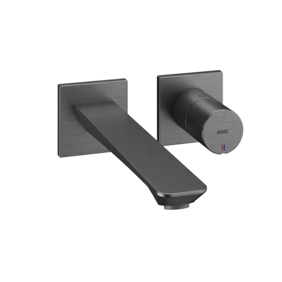 KWC HOME ORA dekoratīvā daļa 2-daļīgam izlietnes ūdens maisītājam no sienas A225, brushed graphite (11.492.064.179 / 3600017010)
