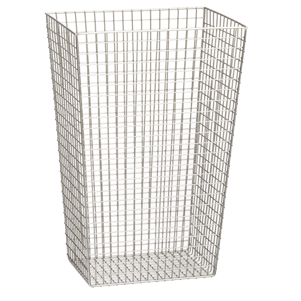 Atkritumu tvertne 440x628x315mm brīvi stāvoša vai paredzēta montāžai pie sienas, nerūsējošais tērauds, satinēta virsma, stieples biezums 2 mm (2000057137 / CHRX607)