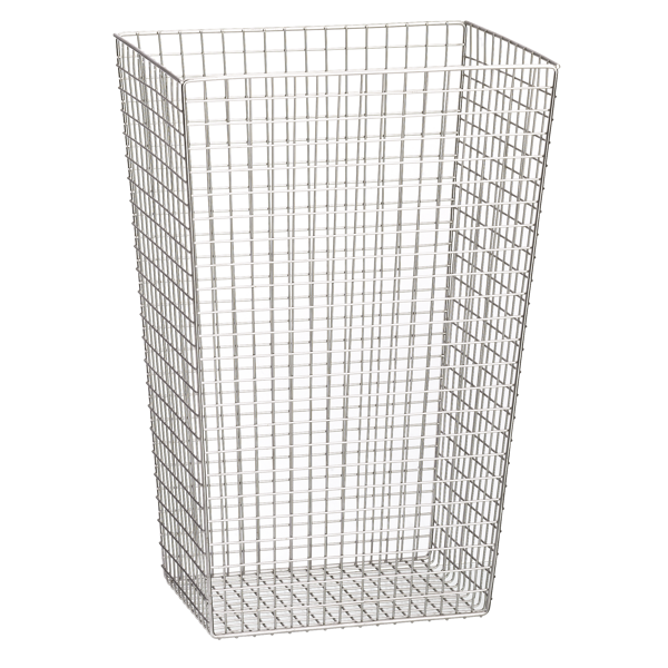 Atkritumu tvertne 350x505x252mm brīvi stāvoša vai paredzēta montāžai pie sienas, nerūsējošais tērauds, satinēta virsma, stieples biezums 2 mm (2000057138 / CHRX608)