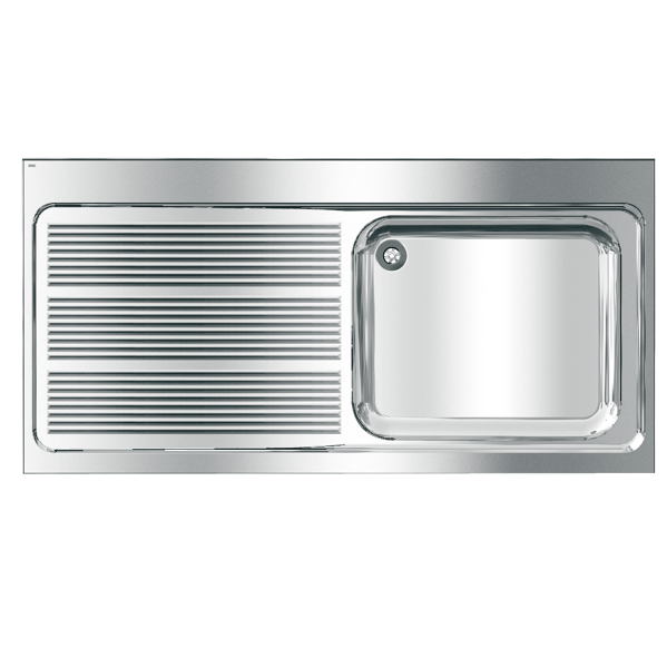 KWC MAXIMA komerciālā izlietne ar plauktu pa kreisi, 1400x432x700mm, nerūsējošais tērauds (2000057556 / MAXL117-140)