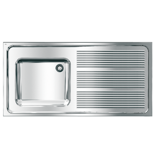 KWC MAXIMA komerciālā izlietne ar plauktu pa labi, 1200x382x600mm, nerūsējošais tērauds (2000057641 / MAXS112-120)