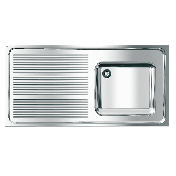 KWC MAXIMA komerciālā izlietne ar plauktu pa kreisi, 1200x382x600mm, nerūsējošais tērauds (2000057698 / MAXS117-120)