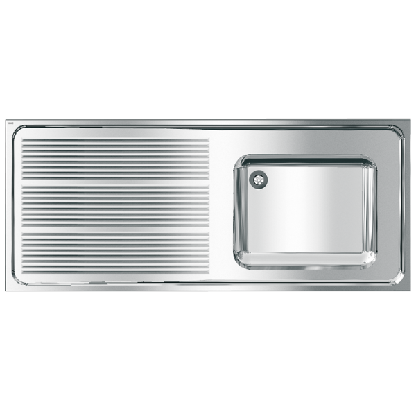 KWC MAXIMA komerciālā izlietne ar plauktu pa kreisi, 1400x432x600mm, nerūsējošais tērauds (2000057700 / MAXS117-140)