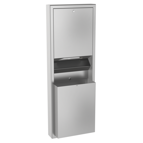 KWC RODAN 2-1 kombinētais papīra dvieļu / atkritumu tvertnes turētājs, 411x1148x171mm, nerūsējošais tērauds (2000090059 / RODX602)