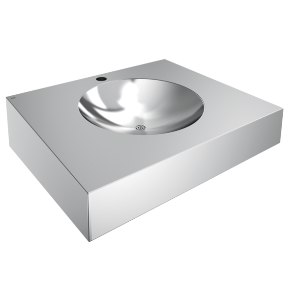 ANIMA izlietne cilvēkiem ar īpašām vajadzībām 600x105/160x500mm, bez pārplūdes ar caurumu maisītājam, nerūsējošais tērauds (2000100023 / ANMX601)