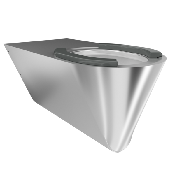 CAMPUS WC stiprināms pie sienas, cilvēkiem ar īpašām vajadzībām 360x351x700mm ar sēdekļa spilventiņiem, nerūsējošais tērauds (2000100148 / CMPX594S)