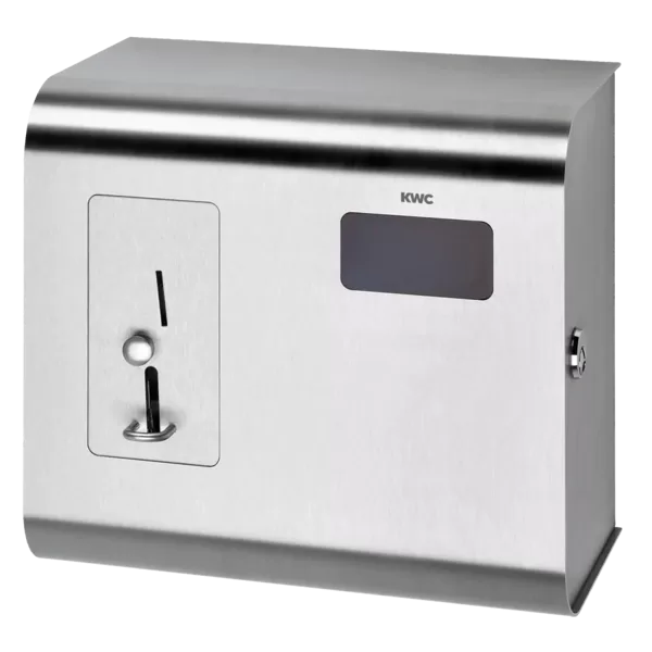 KWC AQUAPAY ar monētām darbināms kontrolieris ir paredzēts maksas ūdens piegādei un var kontrolēt vienu līdz trīsdesmit vienu A3000 atvērta tipa dušas aprīkojumu. (2000100340/AQUA800)