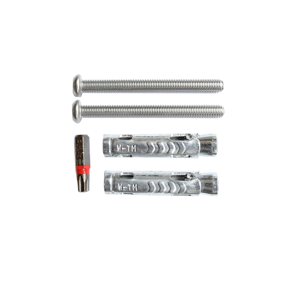 Montāžas sistēma HD, izgatavota no nerūsējošā tērauda, 2 bloķēšanas skrūves, 2 enkuri, 1 atslēga = komplekts (2000101366 / BF22HD)