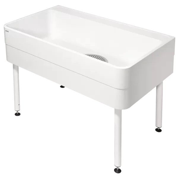 WC SIRIUS Darba telpas izlietne ar krāna malu un nosēdumu spaini, 1100x300/800x700mm, alpine white (2000102722 / SIRW771)