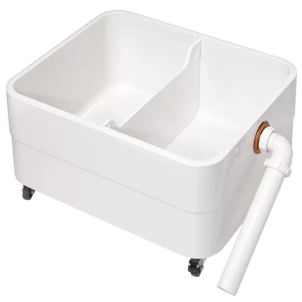 KWC SIRIUS nosēdumu savākšanas baseins izgatavots no minerālmateriāla, 660x300/370x550mm, alpine white(2000102726 / SIRW759)