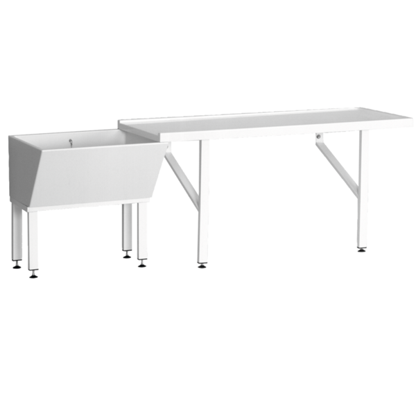 KWC Tīrīšanas galds izgatavots no MIRANIT ar sveķiem savienota minerālmateriāla ar gludu virsmu bez porām 2300x805x650mm (2000103285/SIRW384)