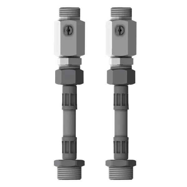 KWC Uzstādīšanas komplekts ūdenim no griestiem. Sastāv no aizslēdzamiem ūdens daudzuma regulatoriem un šļūtenes adaptera G3/4 savienošanai ar G1/2B. (2000110906 / ZSHOW0012)