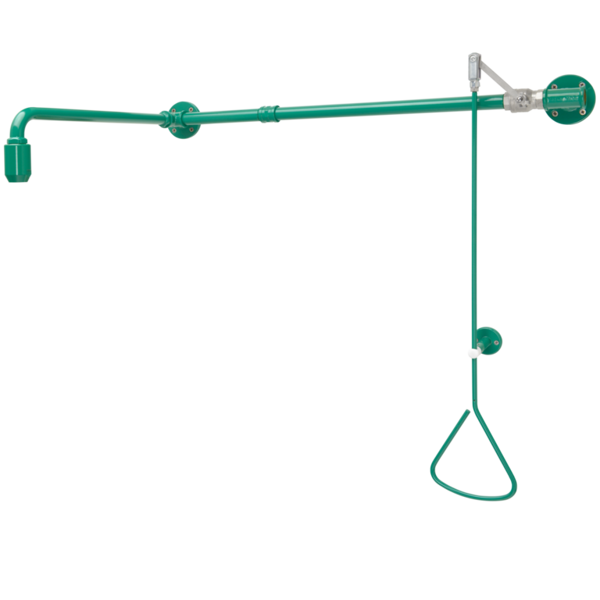 KWC Avārijas duša ar vilkšanas stieni, uzstādīšanai uz virsmas virs durvīm, ar ūdens padevi no kreisās vai labās puses (2030019066 / FAID0005)