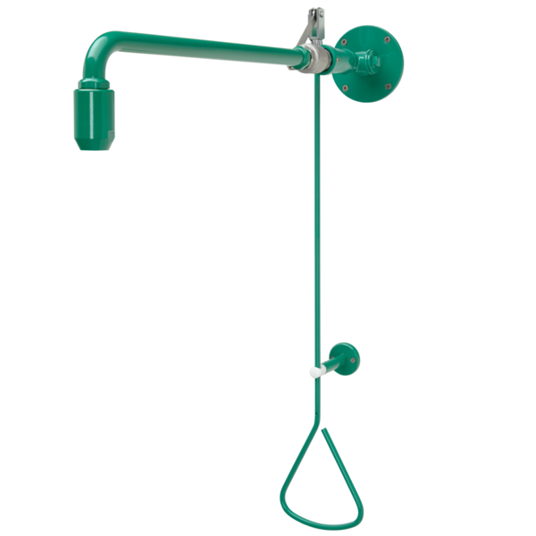 KWC Avārijas duša darbināma ar sviru, virsmu montāžai, ar ūdens padevi no sienas un sānu savienojumu (noslēgts ar korķi) acu mazgāšanas strūklakas pieslēgšanai (2030019170 / FAID0007)