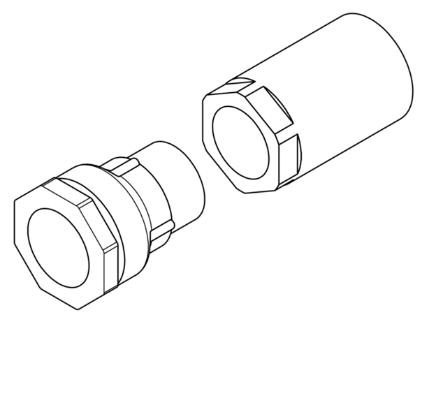 KWC Savienojuma komplekts WC pannai, kas sastāv no ārējā savienotāja un adaptera, diametrs 32 mm (2030030368/ZCMPX0012)