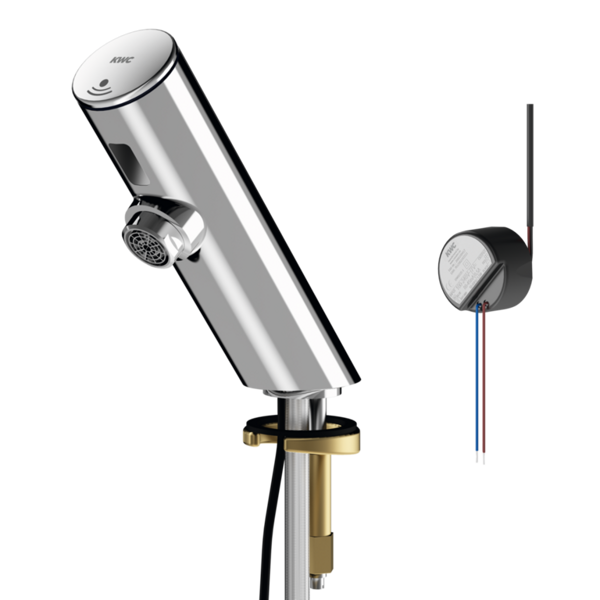 KWC F3E opto-elektroniskais ūdens maisītājs iepriekš sajauktam ūdenim ar iebūvētu barošanas avotu sienā, 6.0l/min, hroms (2030033544 / F3EV1003)