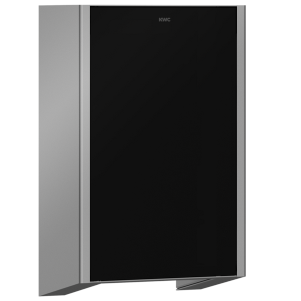 KWC EXOS. Roku žāvētājs montāžai pie sienas 200x325x120mm, nerūsējošais tērauds ar satīna apdari, melna rūdīta stikla priekšējais panelis (2030034622 / EXOS220B)