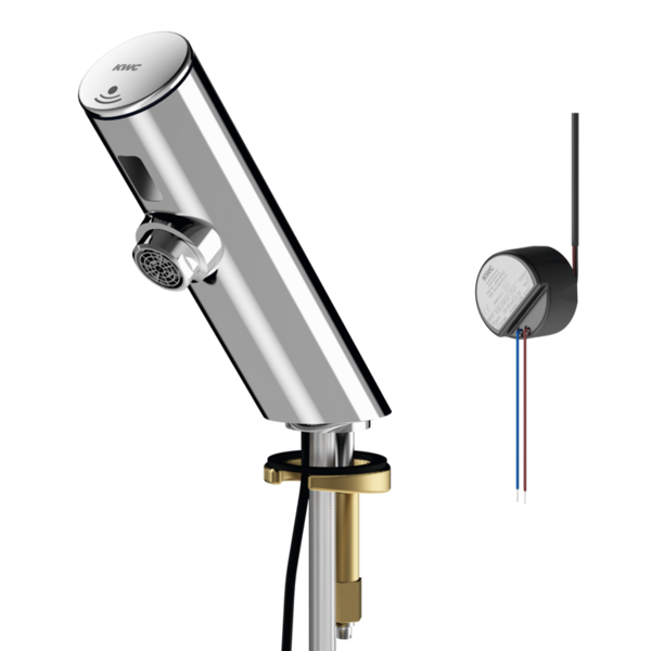 KWC F3E opto-elektroniskais ūdens maisītājs iepriekš sajauktam ūdenim ar iebūvētu barošanas avotu sienā, 3.0l/min, hroms (2030039464 / F3EV1008)