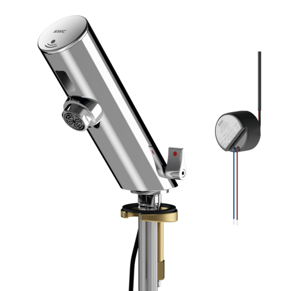 KWC F3E-Mix opto-elektroniskais ūdens maisītājs ar iebūvētu barošanas avotu sienā, 3.0l/min, hroms (2030039472 / F3EM1008)