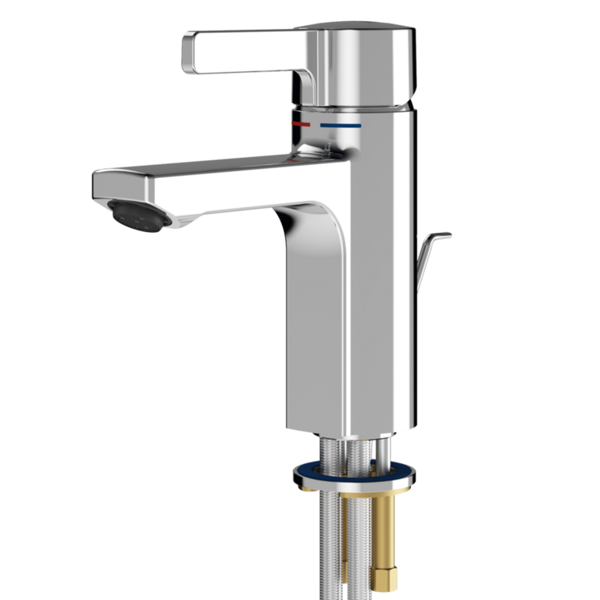 KWC F5L vien-sviras izlietnes ūdens maisītājs, 5.0 l/min, hroms ar mehānisko korķi (2030066468 / F5LM1035)