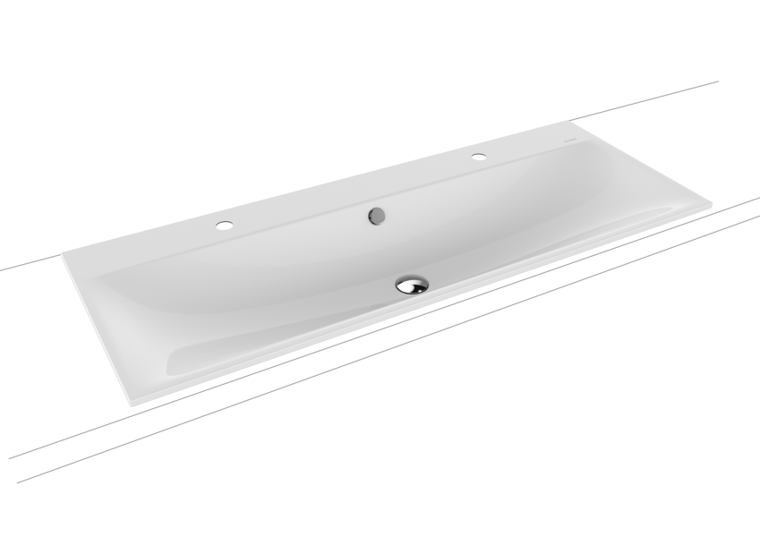 dubūltā izlietne SILENIO 1200 x 460 x 14 mm, virsmā montējama, Mod.3039-D