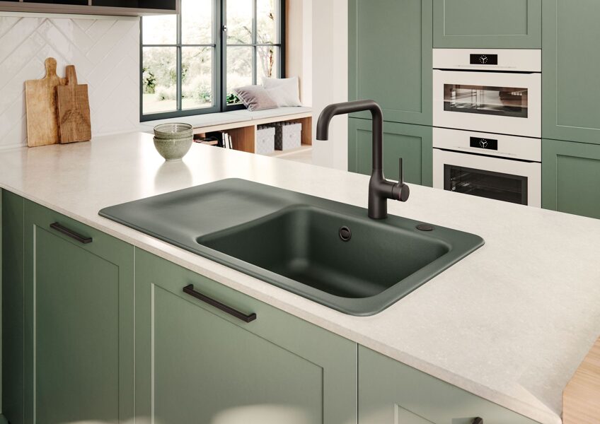 JUNA 90 Virtuves izlietne 900x510mm ar bļodu labajā pusē