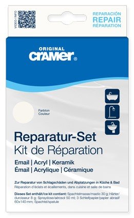 Repair-Kit remont komplekts keramikai, tērauda emaljai, emaljētam čugunam, akrilam, alpine white / plumbing white, 50ml