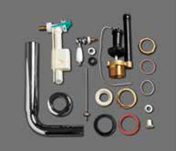 D23 Flush mechanism with front lever for low-level cistern AR 812B with plated brass pipe