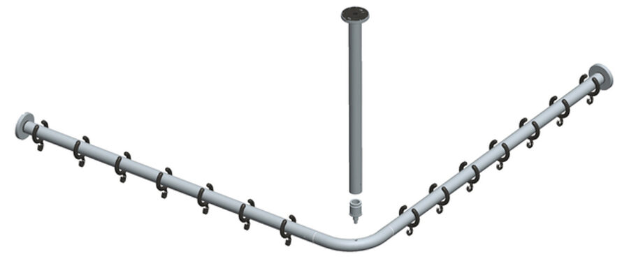 Plan dušas aizkaru stangas komplekts 800 x 800 mm