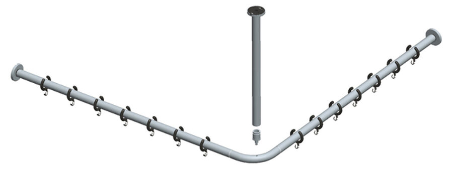 Plan dušas aizkaru stangas komplekts 900 x 900 mm